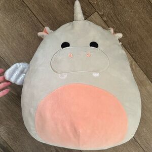 Squishmallow Haizley the Hippo Hippocorn 14” Plush Unicorn Toy - Grey and Pink